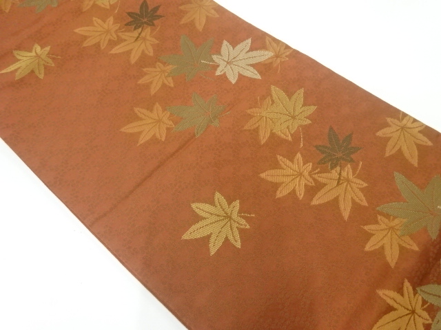 川島織物製　楓模様織出し袋帯